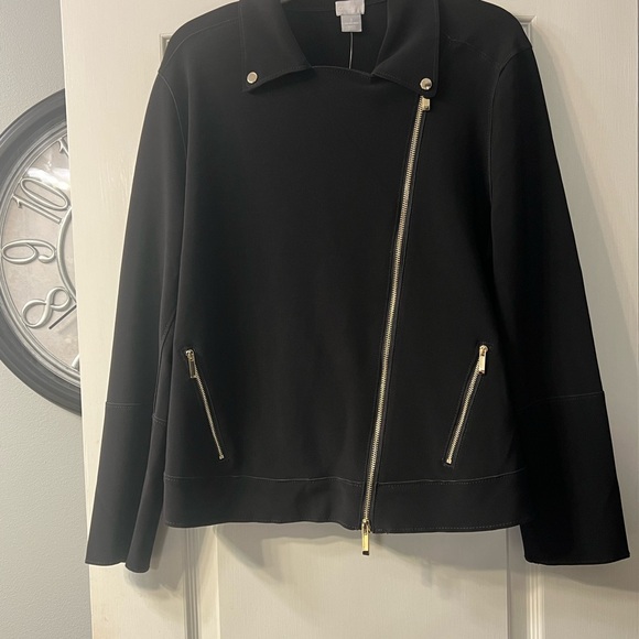 NWT Chico’s black moto jacket size 2 - Picture 8 of 12